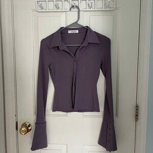 Pellucid Purple Button Up Top